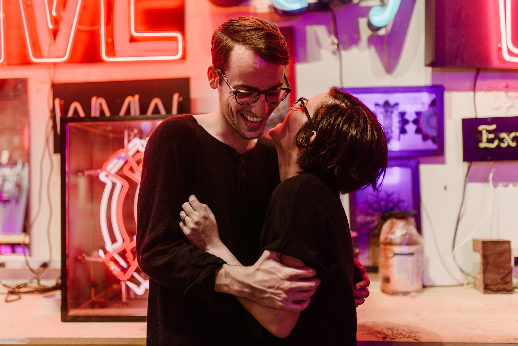 Engagement Session with Neon Signs